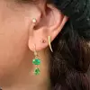 12ctw Oval Cut Emerald Vintage Drop Earrings