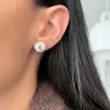 7.6ctw Bezel-set Round Cut Stud Earrings