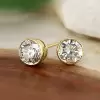 7.6ctw Bezel-set Round Cut Stud Earrings