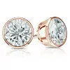 7.6ctw Bezel-set Round Cut Stud Earrings