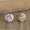 7.6ctw Bezel-set Round Cut Stud Earrings