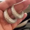 14ctw Allover Set Baguette Cut Crescent Hoop Earrings