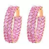 21ctw Baguette Cut Pink Sapphire Statement Hoop Earrings
