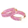 21ctw Baguette Cut Pink Sapphire Statement Hoop Earrings