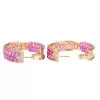 21ctw Baguette Cut Pink Sapphire Statement Hoop Earrings