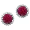 26ctw Invisibly-Set Ruby Halo Vintage Clip Earrings