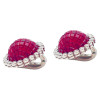 26ctw Invisibly-Set Ruby Halo Vintage Clip Earrings