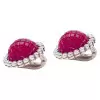 26ctw Invisibly-Set Ruby Halo Vintage Clip Earrings