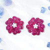 49ctw Invisibly-Set Ruby Flower Statement Earrings