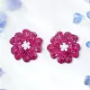 49ctw Invisibly-Set Ruby Flower Statement Earrings
