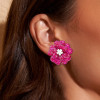 49ctw Invisibly-Set Ruby Flower Statement Earrings