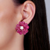 49ctw Invisibly-Set Ruby Flower Statement Earrings