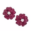 49ctw Invisibly-Set Ruby Flower Statement Earrings