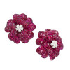 49ctw Invisibly-Set Ruby Flower Statement Earrings