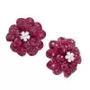 49ctw Invisibly-Set Ruby Flower Statement Earrings