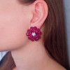 49ctw Invisibly-Set Ruby Flower Statement Earrings