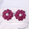 49ctw Invisibly-Set Ruby Flower Statement Earrings