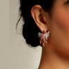 30ctw Nature-inspired Cluster Flower Hoop Earrings