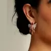30ctw Nature-inspired Cluster Flower Hoop Earrings