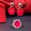 20ctw Oval Cut Ruby Classic Drop Earrings