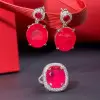 20ctw Oval Cut Ruby Classic Drop Earrings