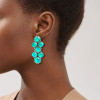 20ctw Cushion Cut Paraiba Statement Earrings