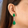 25ctw Pear Cut Emerald Drop Earrings