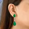 25ctw Pear Cut Emerald Drop Earrings