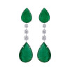 25ctw Pear Cut Emerald Drop Earrings