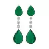 25ctw Pear Cut Emerald Drop Earrings
