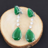 25ctw Pear Cut Emerald Drop Earrings