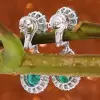 20ctw Pear Cut Emerald and White Sapphire Drop Earrings