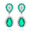 20ctw Pear Cut Emerald and White Sapphire Drop Earrings