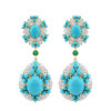 28ctw Oval Cut Turquoise Bohemian Style Drop Earrings