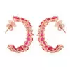 16ctw Pear Cut Ruby Huggie Hoop Earrings