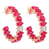 16ctw Pear Cut Ruby Huggie Hoop Earrings