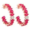 16ctw Pear Cut Ruby Huggie Hoop Earrings