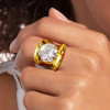 5ct Round Cut Modern Sculptural Engagement Ring