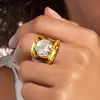 5ct Round Cut Modern Sculptural Engagement Ring