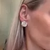 20ctw Huge Round Cut Classic Stud Earrings