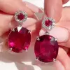 20ctw Oval Cut Ruby Classic Drop Earrings