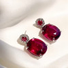 20ctw Oval Cut Ruby Classic Drop Earrings