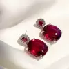 20ctw Oval Cut Ruby Classic Drop Earrings