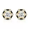 5.5ctw Round Cut Hexagon Enamel Vintage Stud Earrings