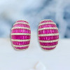 11ctw White and Pink Sapphire Vintage Hoop Earrings