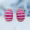 11ctw White and Pink Sapphire Vintage Hoop Earrings
