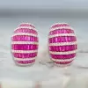 11ctw White and Pink Sapphire Vintage Hoop Earrings