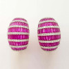 11ctw White and Pink Sapphire Vintage Hoop Earrings