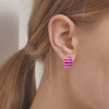 11ctw White and Pink Sapphire Vintage Hoop Earrings