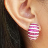 11ctw White and Pink Sapphire Vintage Hoop Earrings